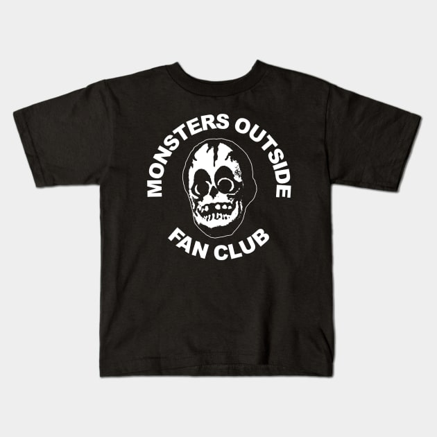 Monsters Outside Fan Club Kids T-Shirt by akkadesigns